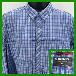 Simms Fishing‎ Products XL Plaid Button Down Long Sleeve Shirt